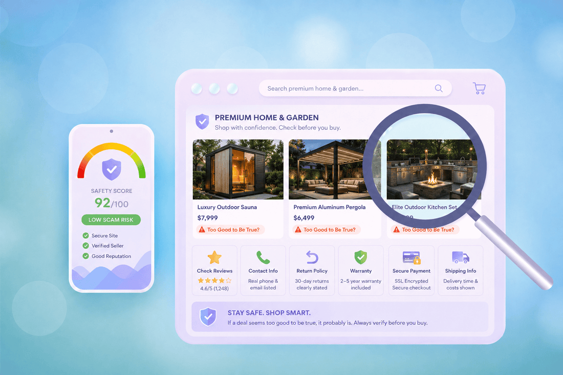 Online scam check for expensive home and garden products
